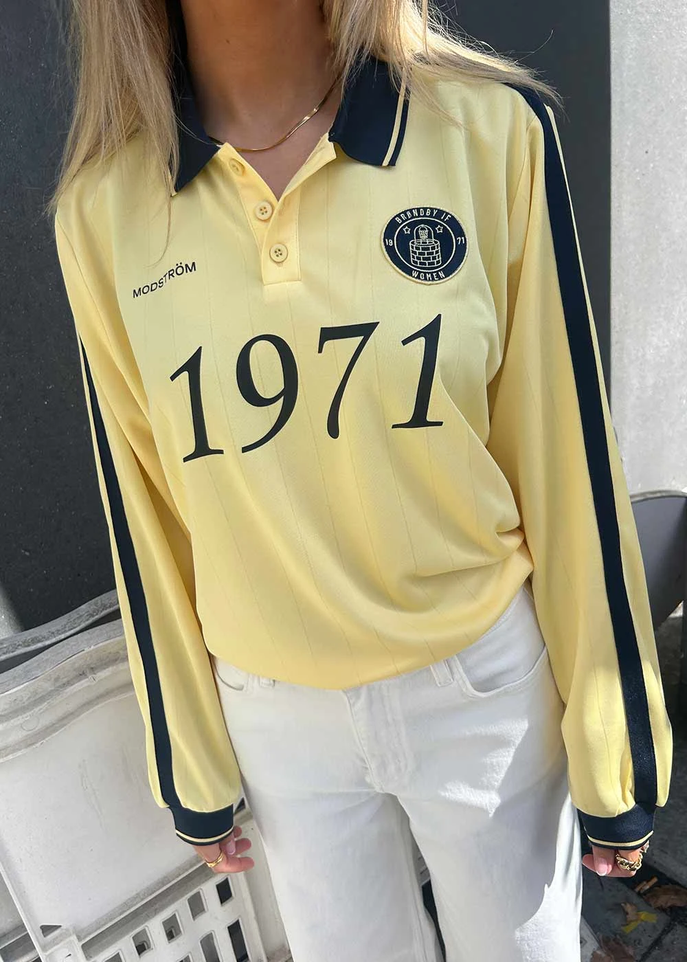 Modström 1971 Polo - Yellow/Navy 5 Modström 1971 Polo - Yellow/Navy - Billede 3