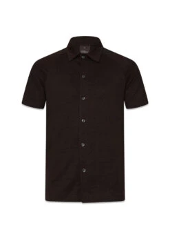 Oscar Jacobson Albin Reg Shirt S-S - Brown Elk