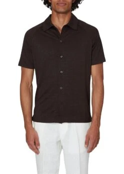 Oscar Jacobson Albin Reg Shirt S-S - Brown Elk -Butler Loftet Butik Albin reg shirt S S Brown Elk Oscar Jacobson 3