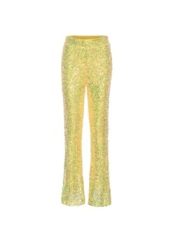Aya Sequin Trousers - Light Yellow