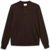 Foret BASE MERINO POLO KNIT - Cold Brown