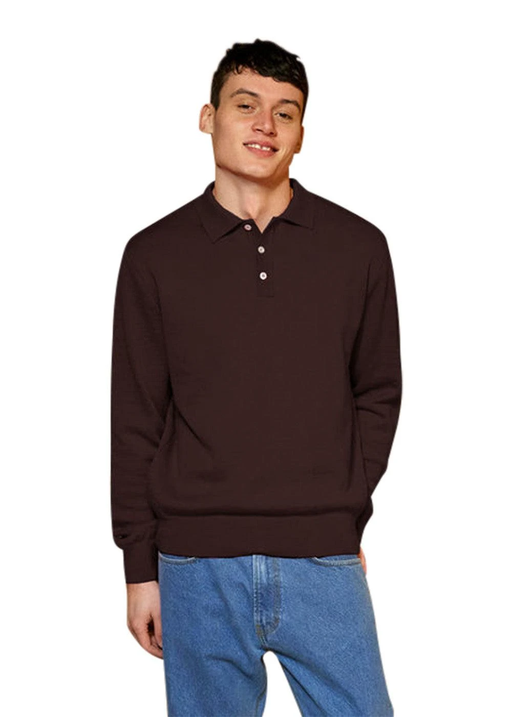 Foret BASE MERINO POLO KNIT - Cold Brown 5 Foret BASE MERINO POLO KNIT - Cold Brown - Billede 3