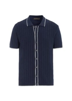 Oscar Jacobson Barker Knitted Shirt - Baltic Blue
