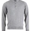 JOHN SMEDLEY Belper Knitted Polo LS - Silver