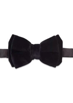 Oscar Jacobson Bow Tie Velour - Black