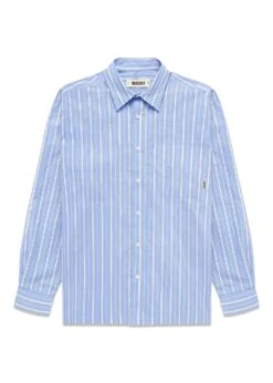 Woodbird Buzo Striped Shirt - Light Blue