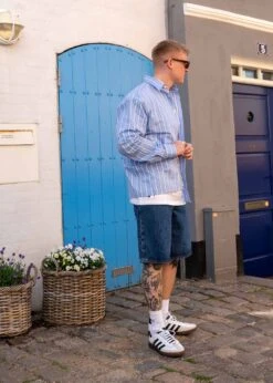 Woodbird Buzo Striped Shirt - Light Blue -Butler Loftet Butik Buzo Striped Shirt Light Blue Woodbird 3 c41ae5e2