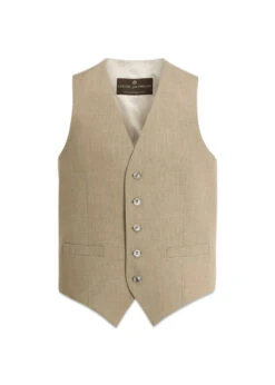 Oscar Jacobson Carlo Waistcoat - Nubuck Beige