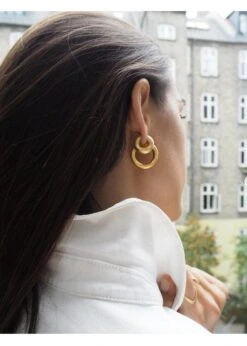 Chunky Hoops - Forgyldt Sølv -Butler Loftet Butik Chunky hoops Forgyldt Solv Jane Konig 3
