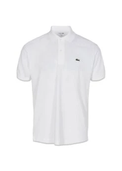 Lacoste Classic Fit Short Sleeved Ribbed Collar Shirt - White