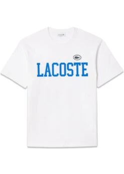 Lacoste Cotton Contrast Print Badge T-Shirt - White