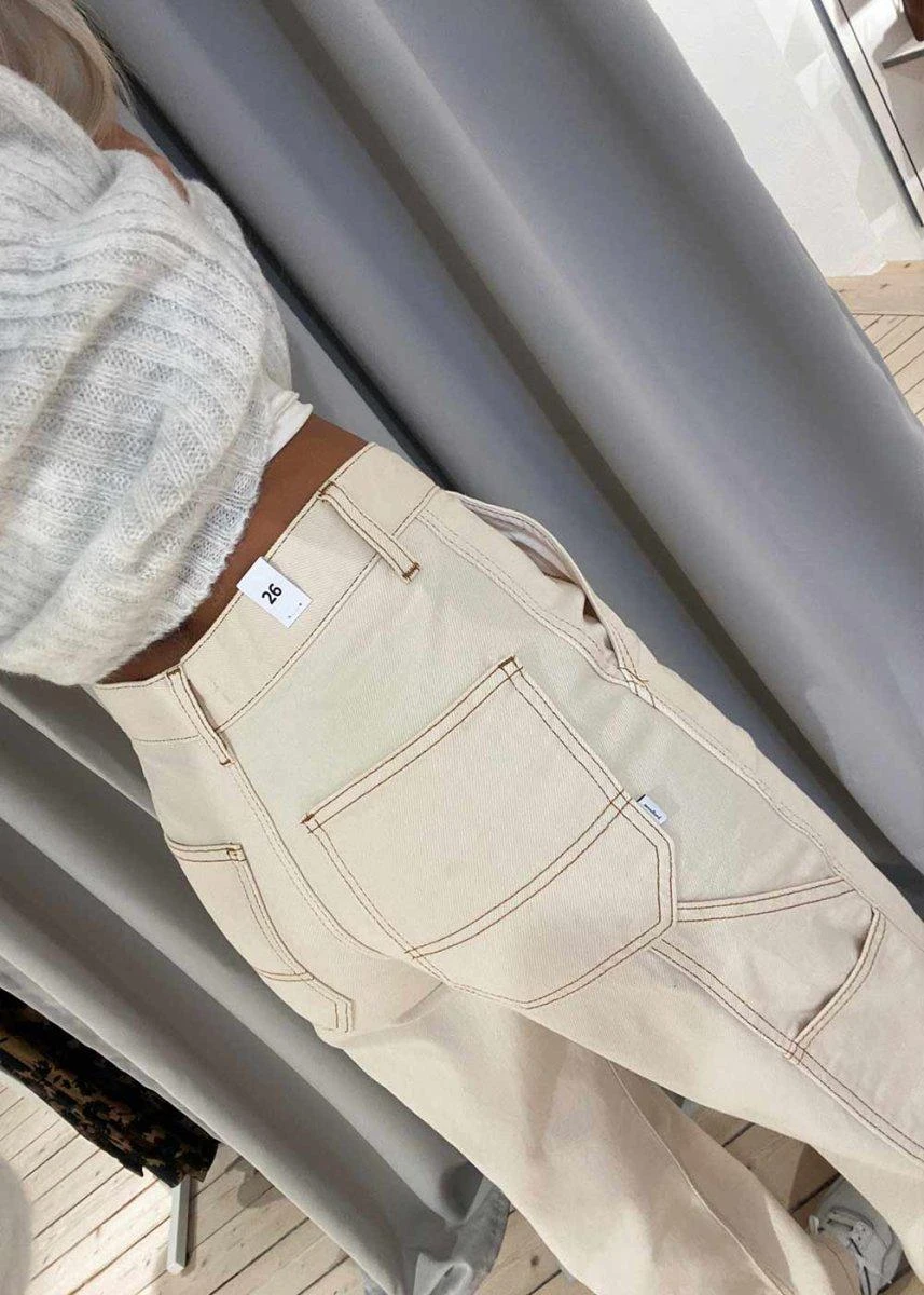 Woodbird Dizzon Craft Pant - Off White 7 Woodbird Dizzon Craft Pant - Off White - Billede 5