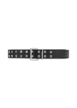Ganni Double Eyelet Belt - Black