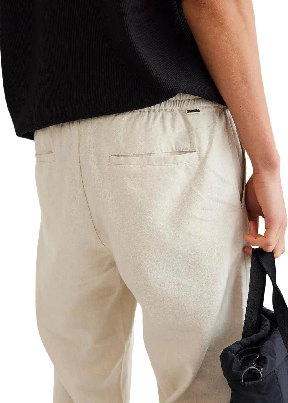 Woodbird Eik Linen Pant - Sand 4 Woodbird Eik Linen Pant - Sand - Billede 2