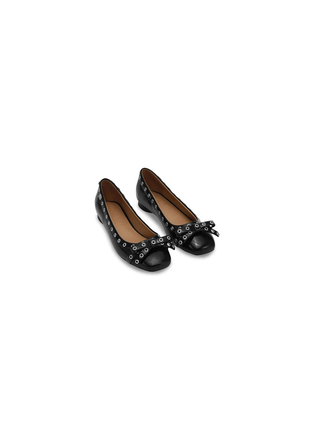 Ganni Eyelets Bow Ballerina Naplack - Black 5 Ganni Eyelets Bow Ballerina Naplack - Black - Billede 3