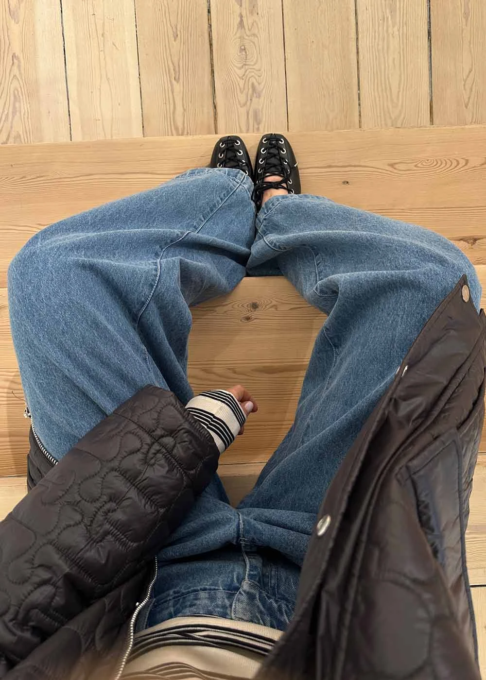 Ganni Eyelets Lace Up Ballerina Crinkle Oleatex - Black 5 Ganni Eyelets Lace Up Ballerina Crinkle Oleatex - Black - Billede 3