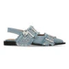 Ganni Feminine Buckle Ballerina Charms Denim - Faded Denim -Butler Loftet Butik Feminine Buckle Ballerina Charms Denim Faded Denim Ganni