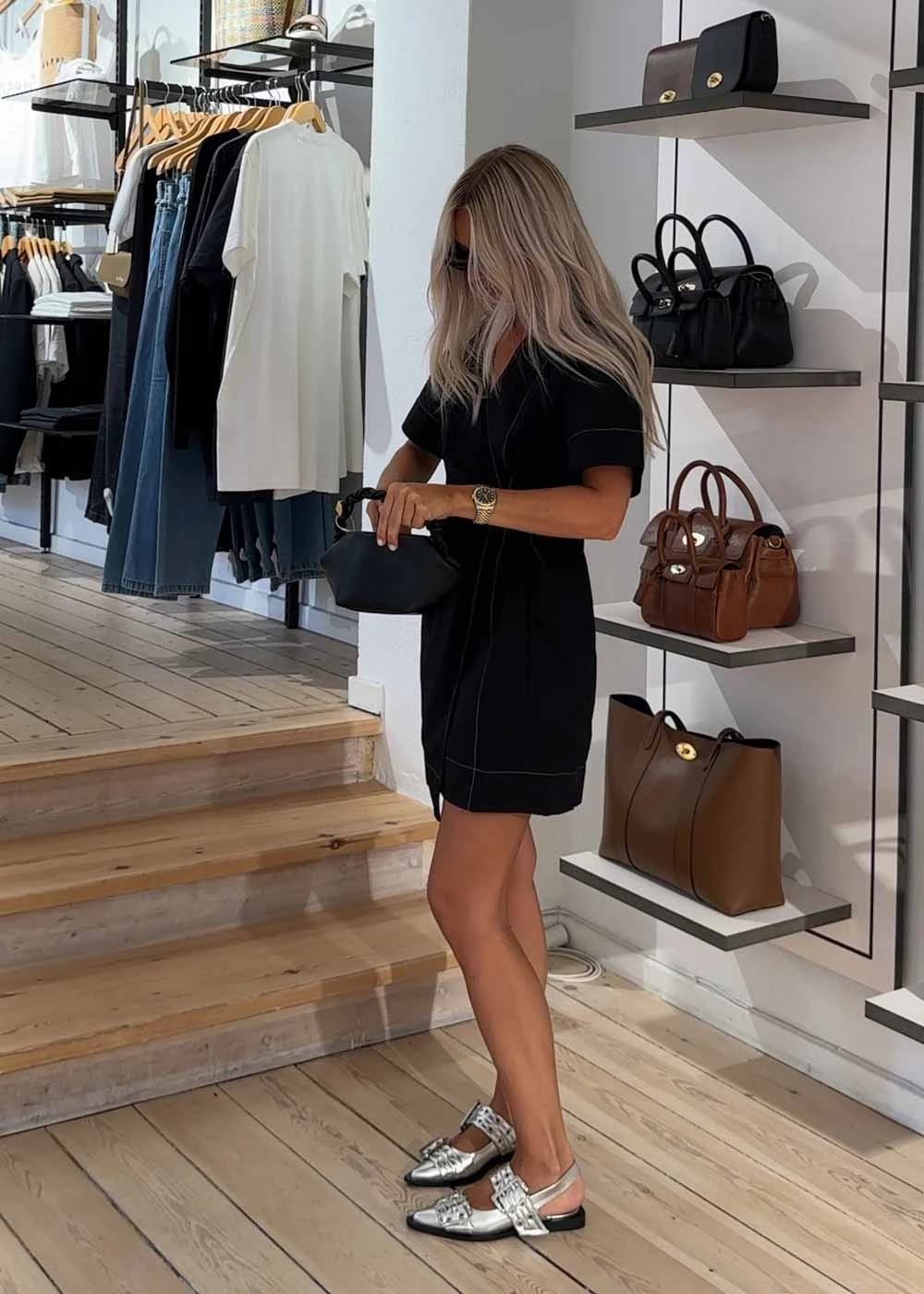 Ganni Feminine Buckle Ballerina Metallic - Silver 5 Ganni Feminine Buckle Ballerina Metallic - Silver - Billede 3