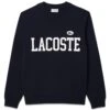 Lacoste Flocked Fleece Jogger Sweatshirt - Navy -Butler Loftet Butik Flocked Fleece Jogger Sweatshirt Navy Lacoste