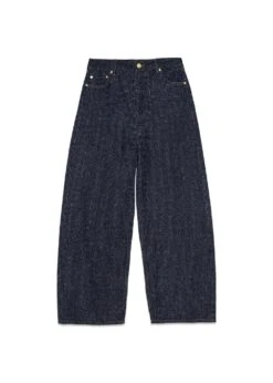 Ganni Fluffy Denim Wide Jeans - Rinse