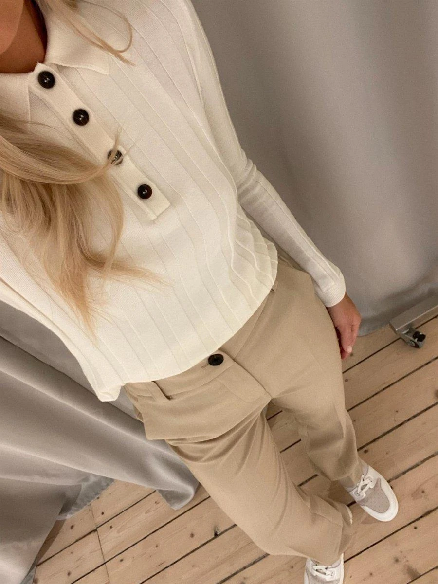 Modström Gale Straight Pants - Powder Sand 6 Modström Gale Straight Pants - Powder Sand - Billede 4