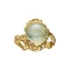 Goddess Ring Prehnite - Sterling Silver (925) Goldplated -Butler Loftet Butik Goddess Ring Prehnite Sterling Silver 925 Goldplated Maanesten