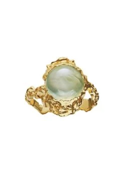 Goddess Ring Prehnite - Sterling Silver (925) Goldplated
