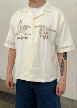 Goose Cotton Linen Lyocell Shirt - Beige 8 Goose Cotton Linen Lyocell Shirt - Beige -Butler Loftet Butik Goose Cotton Linen Lyocell Shirt Beige Goodies Sportive 3