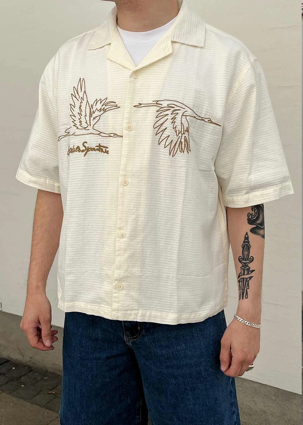 Goose Cotton Linen Lyocell Shirt - Beige 5 Goose Cotton Linen Lyocell Shirt - Beige - Billede 3