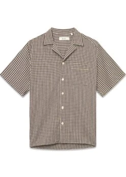 Foret HUSH TWILL SS SHIRT - Brown Check