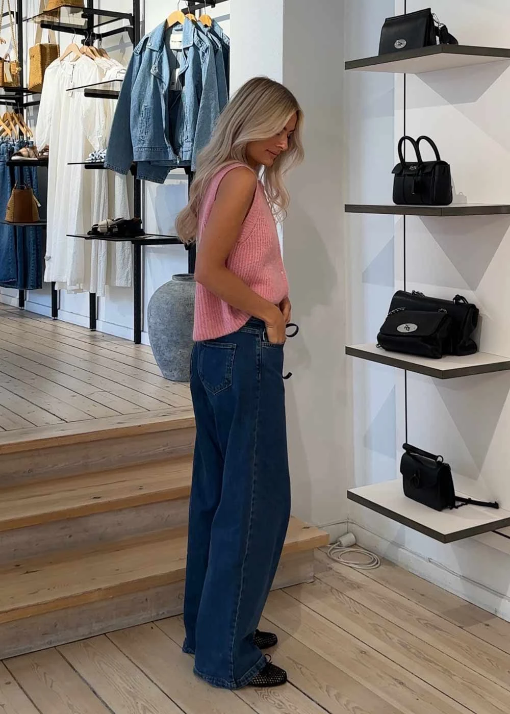 Modström IsoldeMD Solid Pants - Distressed Blue 5 Modström IsoldeMD Solid Pants - Distressed Blue - Billede 3