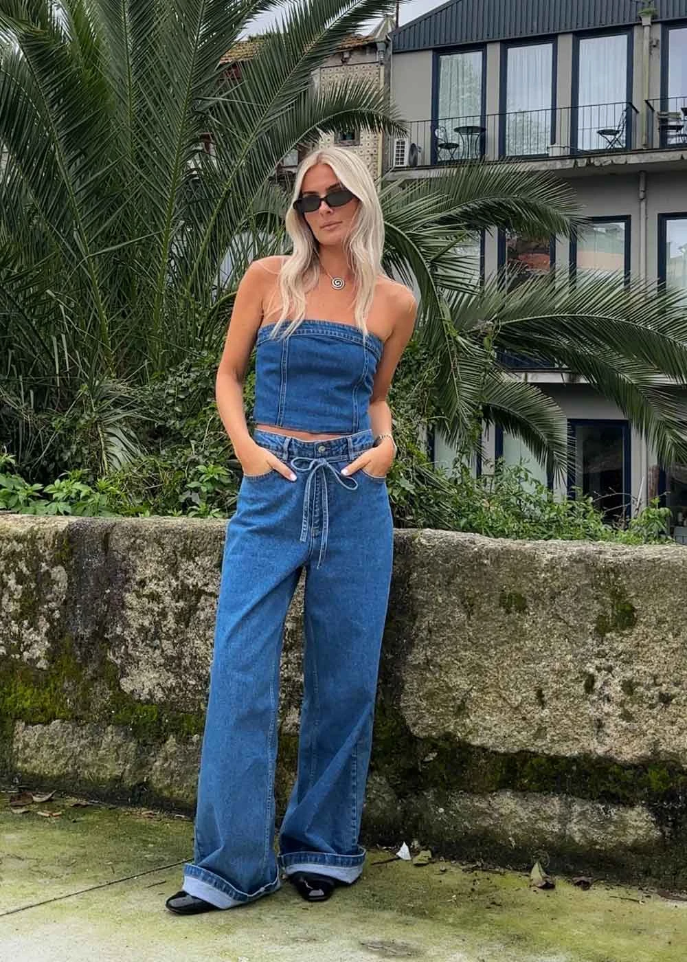 Modström IsoldeMD Solid Pants - Distressed Blue 9 Modström IsoldeMD Solid Pants - Distressed Blue - Billede 7