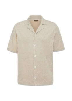 Oscar Jacobson Konrad Reg Shirt S-S - Almond Beige