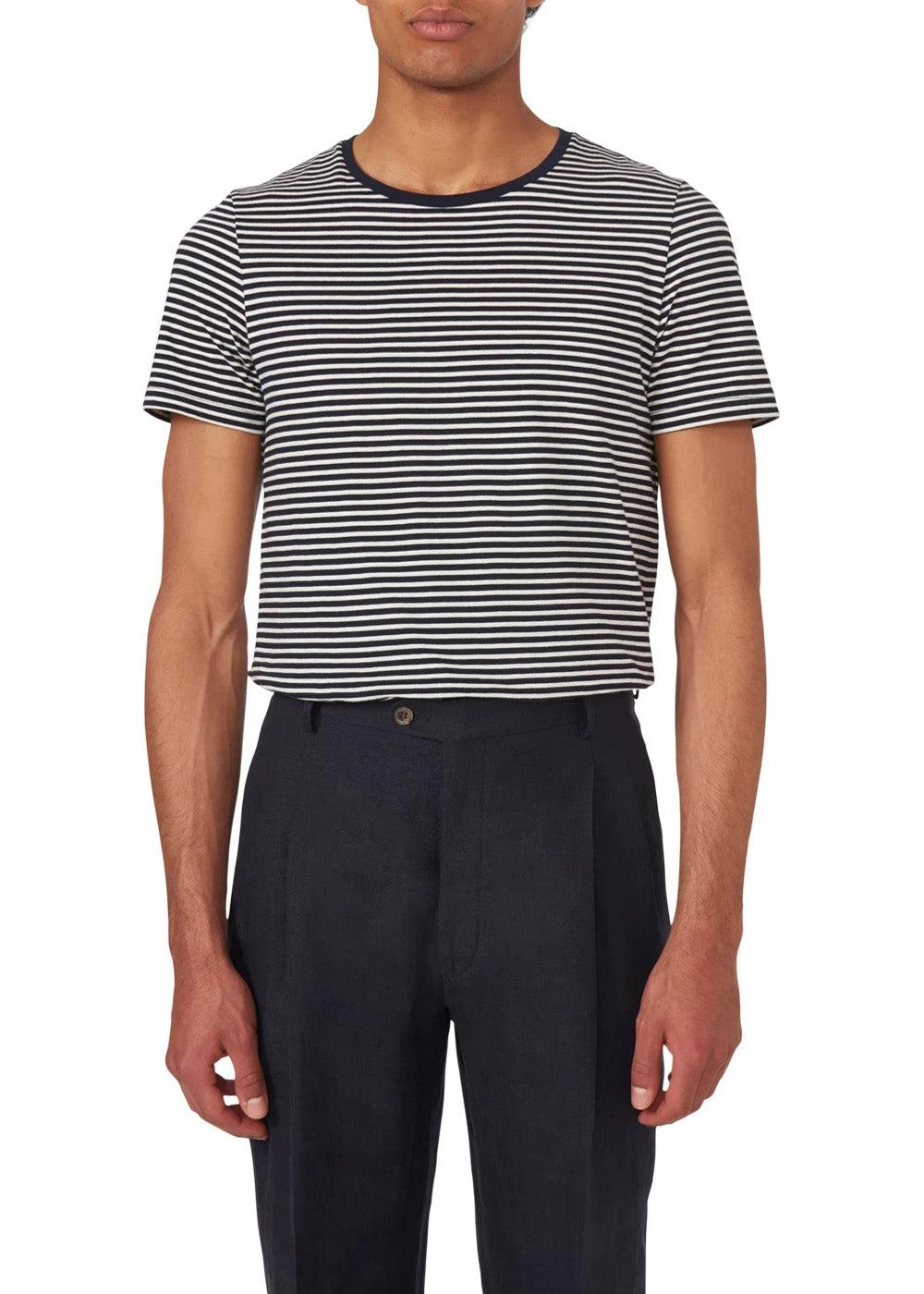 Oscar Jacobson Kyran Striped T-shirt - Navy White 5 Oscar Jacobson Kyran Striped T-shirt - Navy White - Billede 3