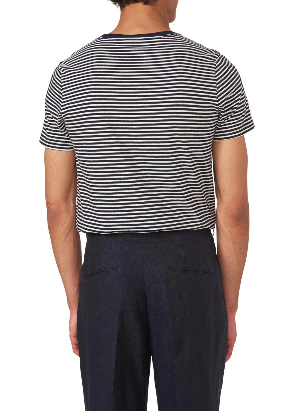 Oscar Jacobson Kyran Striped T-shirt - Navy White 6 Oscar Jacobson Kyran Striped T-shirt - Navy White - Billede 4