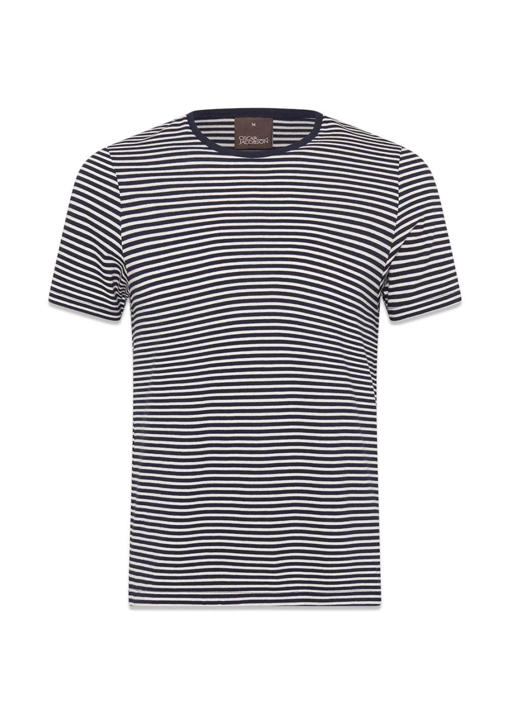 Oscar Jacobson Kyran Striped T-shirt - Navy White 3 Oscar Jacobson Kyran Striped T-shirt - Navy White