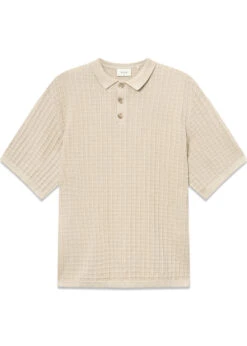 Foret LOCH POLO KNIT - Oat