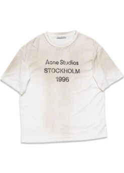 Acne Studios LOGO T-SHIRT - RELAXED FIT - Dusty White