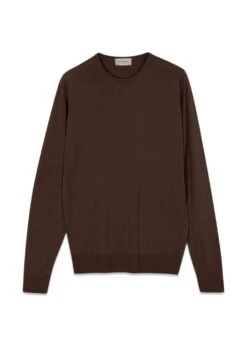 JOHN SMEDLEY LUNDY PULLOVER CN LS - Truffle