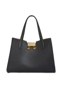 Marni Leather Trunkaroo Tote Handbag - Black