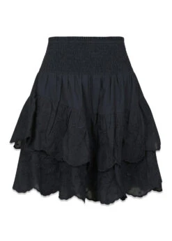 Neo Noir Line Emb Skirt - Navy