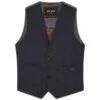 MMGMelvin Moon Waistcoat - Navy Check -Butler Loftet Butik MMGMelvin Moon Waistcoat Navy Check Mos Mosh Gallery