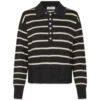 Modström MalvaMD Stripe Polo - Black Summersand Stripe -Butler Loftet Butik MalvaMD stripe polo Black Summersand Stripe Modstrom