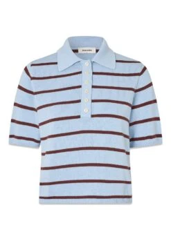 Modström Malvamd SS Stripe Polo - Cashmere Blue Andorra Stripe
