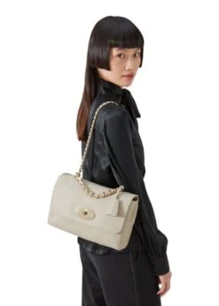Mulberry Medium Lily Top Handle Heavy G - Chalk -Butler Loftet Butik Medium Lily Top Handle Heavy G Chalk Mulberry 6