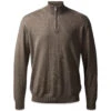 Clipper Milan 1/4 Zip - Dark Khaki Mel