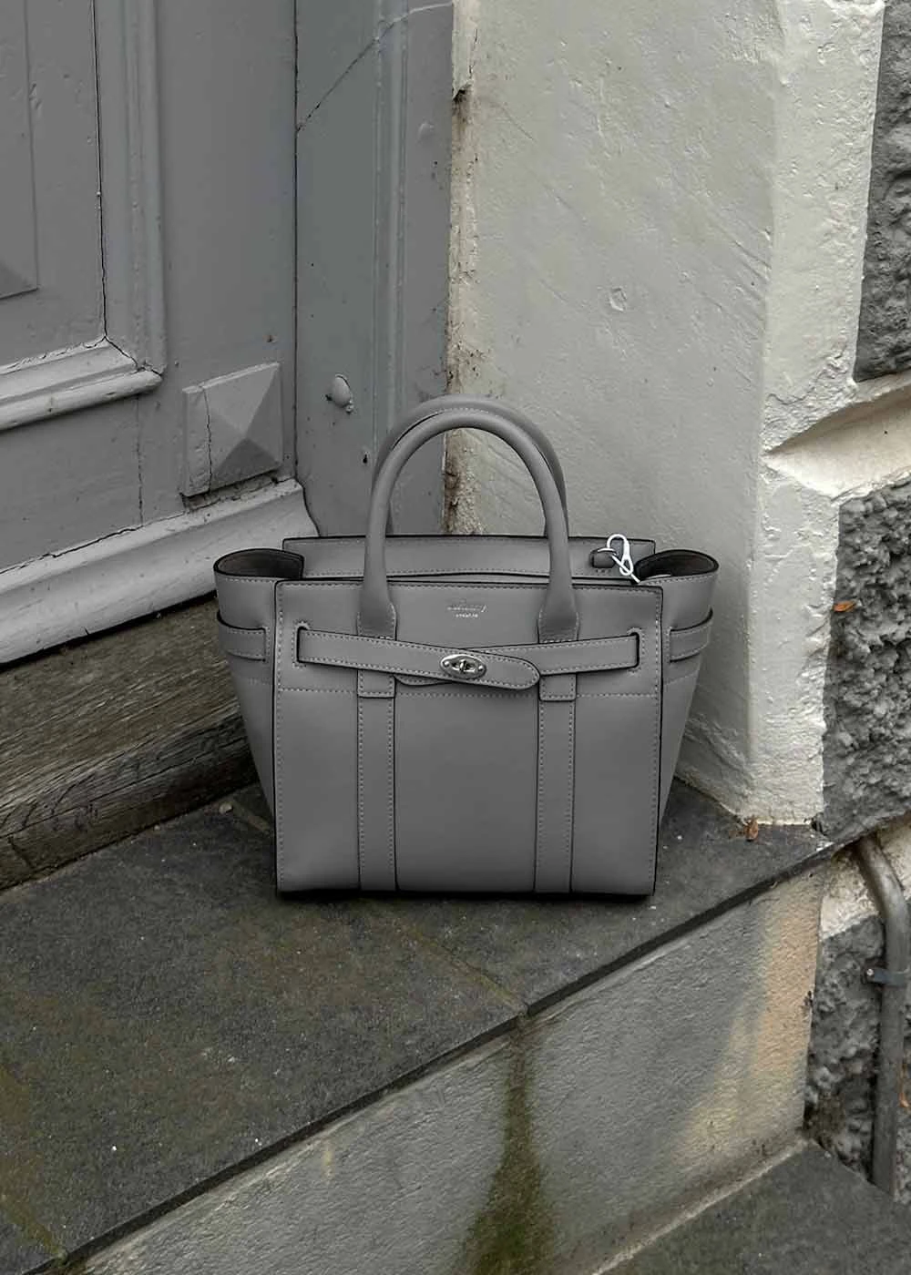 Mulberry Mini Zipped Bayswater Micro Classic Grai - Pale Grey 4 Mulberry Mini Zipped Bayswater Micro Classic Grai - Pale Grey - Billede 2