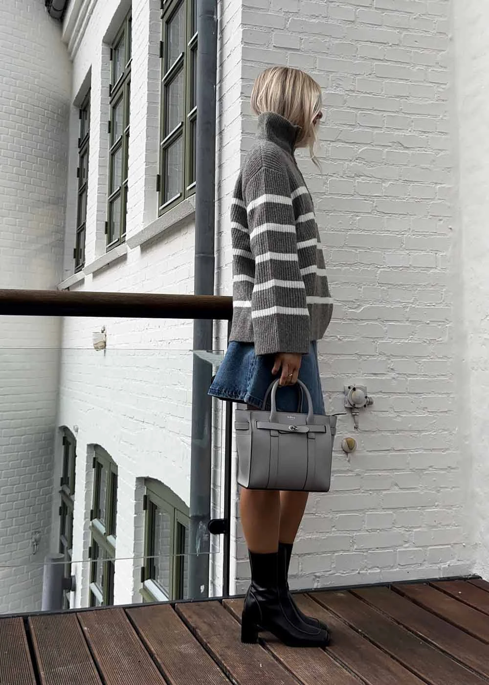 Mulberry Mini Zipped Bayswater Micro Classic Grai - Pale Grey 5 Mulberry Mini Zipped Bayswater Micro Classic Grai - Pale Grey - Billede 3