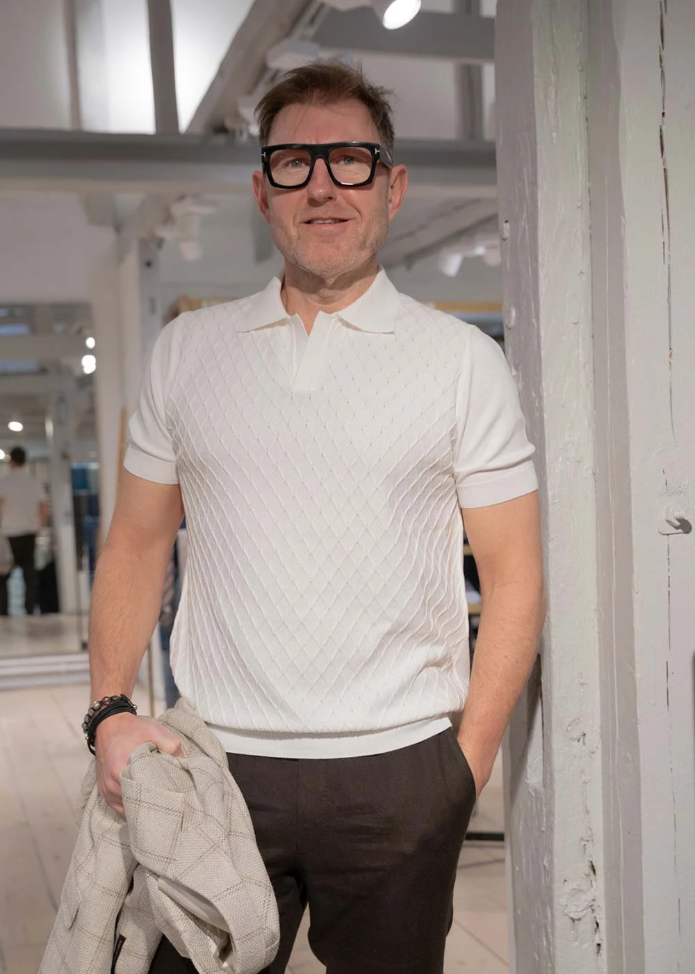 Oscar Jacobson Mirza Poloshirt S-S - Snow White 4 Oscar Jacobson Mirza Poloshirt S-S - Snow White - Billede 2