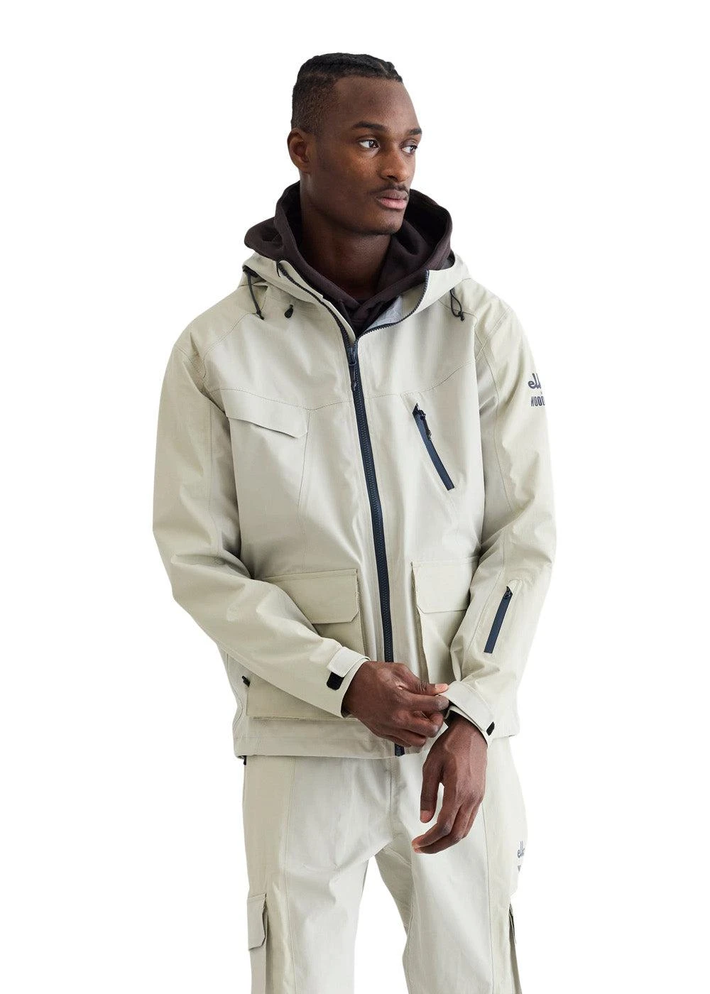 Woodbird Mizo Elka Shell Jacket - Stone 5 Woodbird Mizo Elka Shell Jacket - Stone - Billede 3